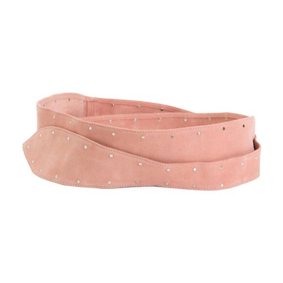 Punto Fibba Pink Suede Studded Belt